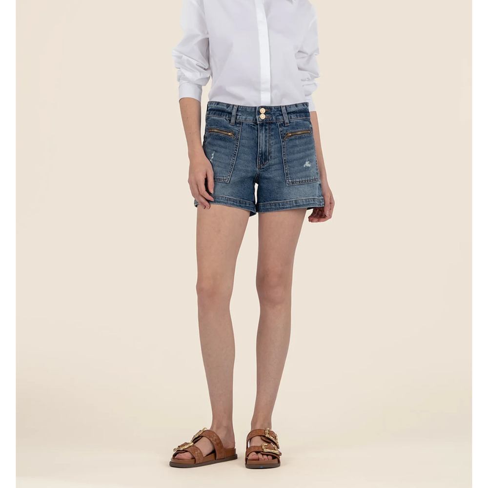 Kut from the Kloth Women's Size 8 Jane High Rise Jean Shorts Defiantly W/DK